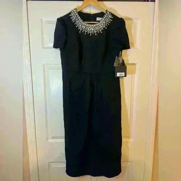 Ieena by MAC DUGGAL Rhinestone Neckline Column Dress NWT Size 10 - Picture 4 of 7